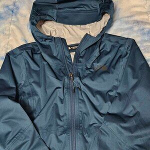 The North Face Allproof Stretch Jacket Womens M Hooded Rain MONTEREY BLUE